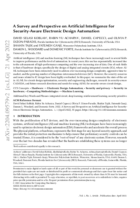 (PDF) A Survey and Perspective on Artificial Intelligence for Security ...