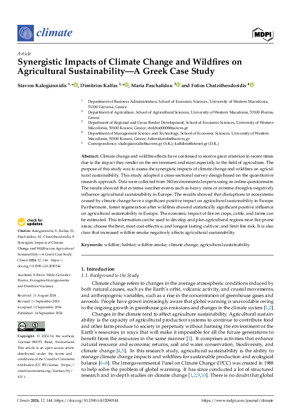 (PDF) Synergistic Impacts of Climate Change and Wildfires on ...
