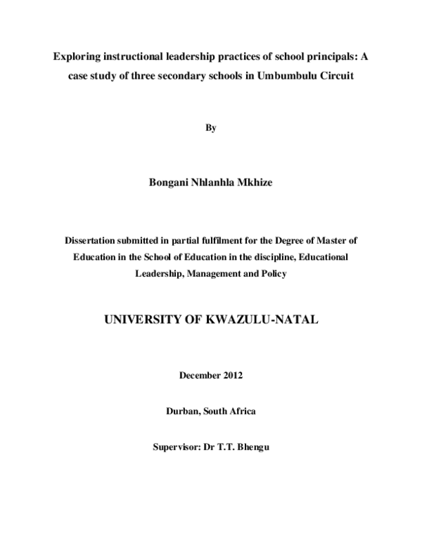 (PDF) Exploring instructional leadership practices of school principals ...