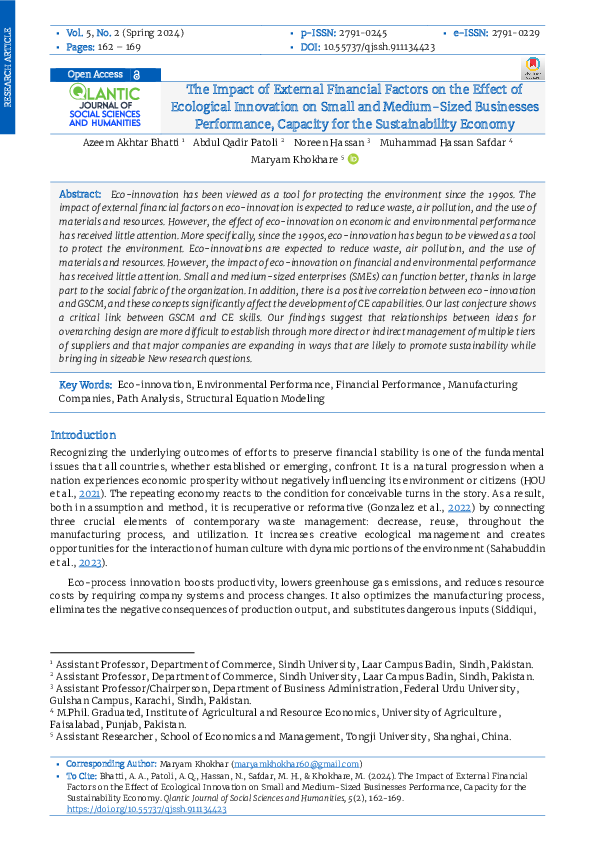 (PDF) The Impact of External Financial Factors on the Effect of ...
