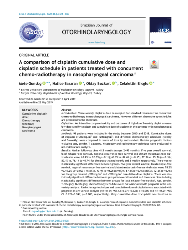 (PDF) A comparison of cisplatin cumulative dose and cisplatin schedule ...