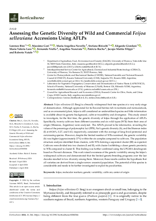 (PDF) Assessing the Genetic Diversity of Wild and Commercial Feijoa ...