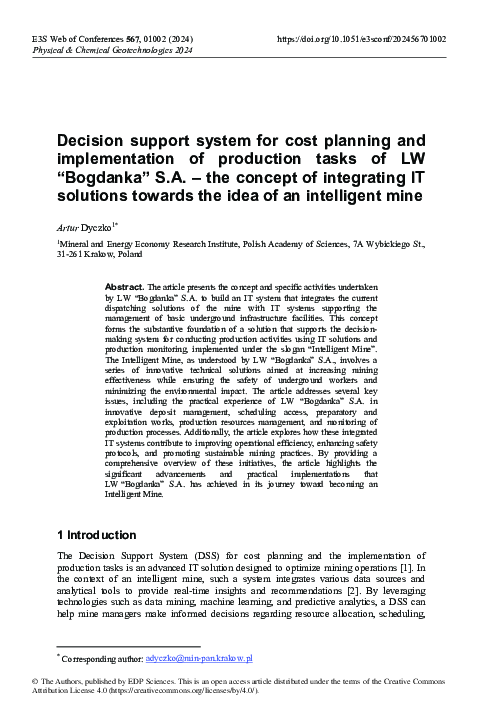 (PDF) Decision support system for cost planning and implementation of ...