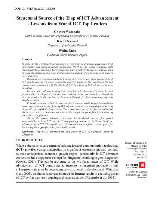 (PDF) Structural Source of the Trap of ICT Advancement - Lessons from ...