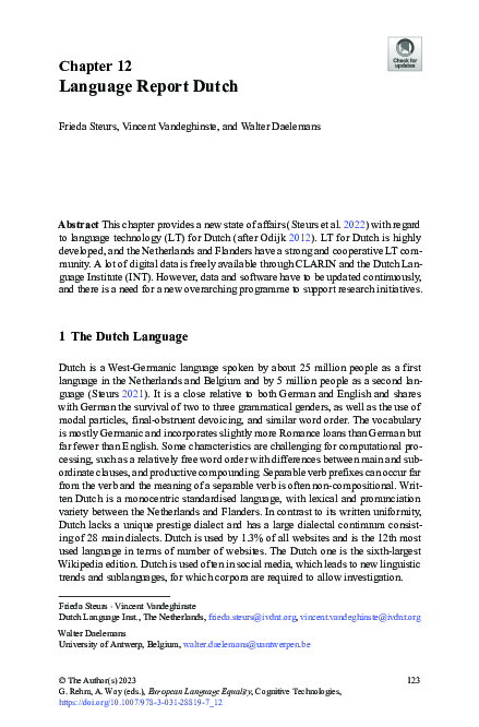 (PDF) Language Report Dutch