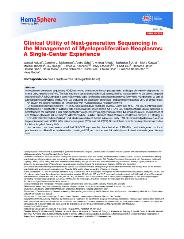 (PDF) Clinical Utility of Next-generation Sequencing in the Management ...