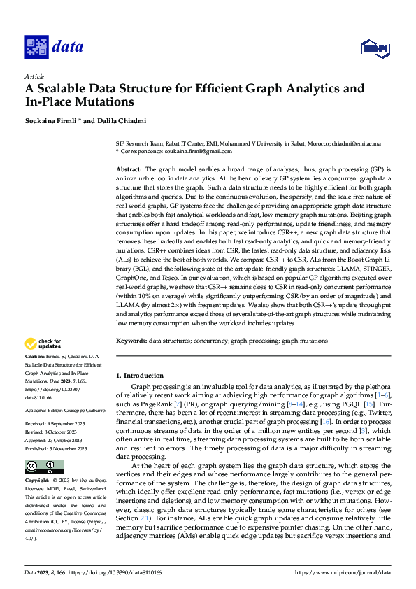 (PDF) A Scalable Data Structure for Efficient Graph Analytics and In ...