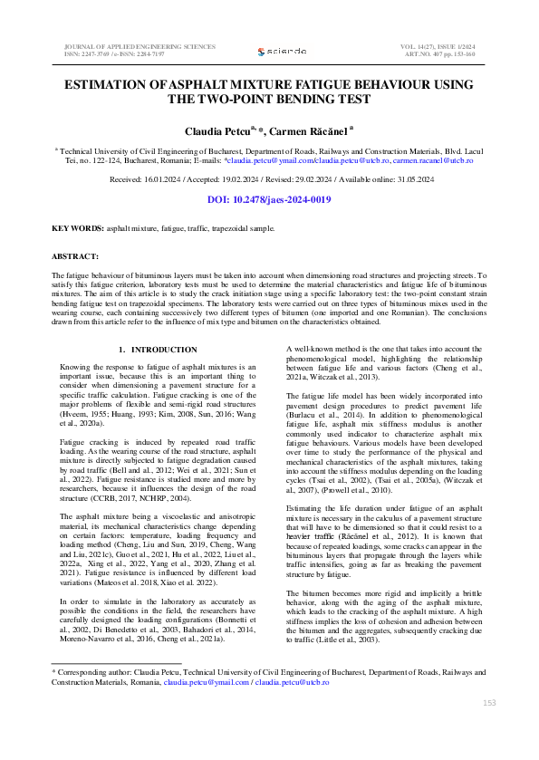 (PDF) Estimation of Asphalt Mixture Fatigue Behaviour Using the Two ...