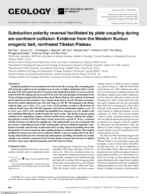 (PDF) Subduction polarity reversal facilitated by plate coupling during ...