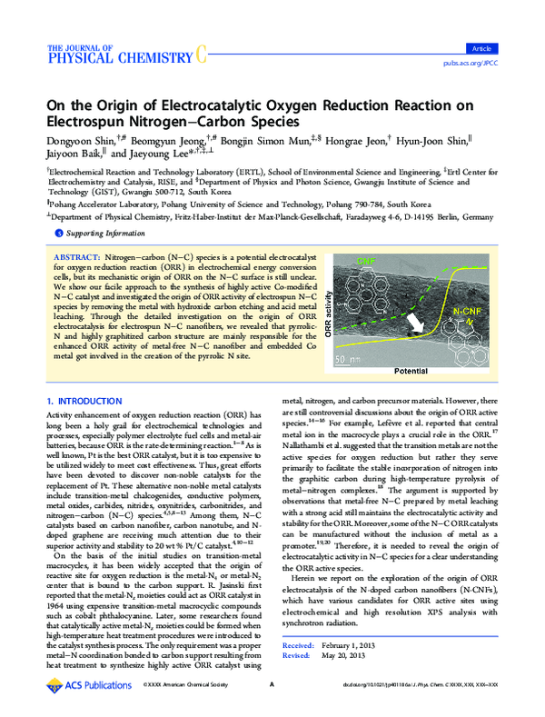 (PDF) On the Origin of Electrocatalytic Oxygen Reduction Reaction on ...