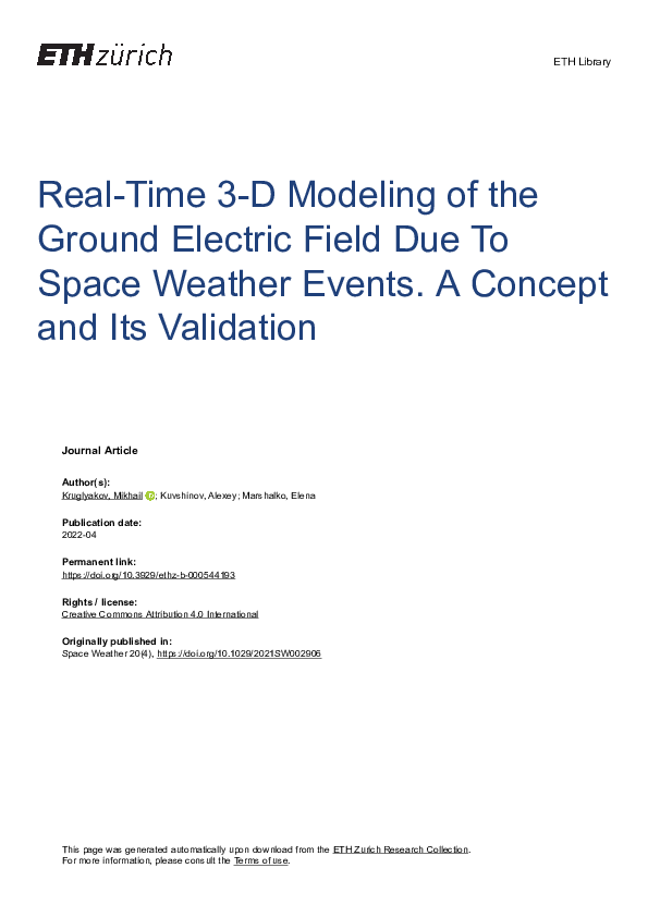(PDF) Real-time 3-D modeling of the ground electric field due to space ...