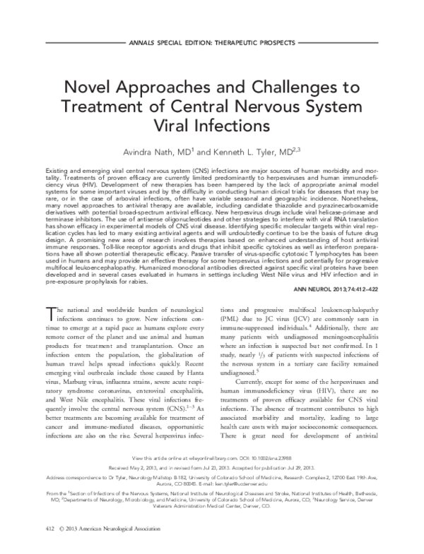 (PDF) Novel approaches and challenges to treatment of central nervous ...