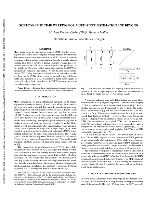 (PDF) Soft Dynamic Time Warping for Multi-Pitch Estimation and Beyond