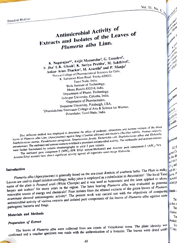 (PDF) Antimicrobial activity of Extracts and Isolates of the Leaves of ...