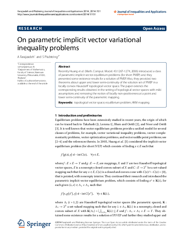 (PDF) On parametric implicit vector variational inequality problems