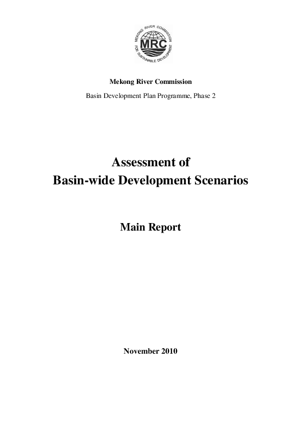 (PDF) Basin-wide Development Scenarios Supporting Technical Notes