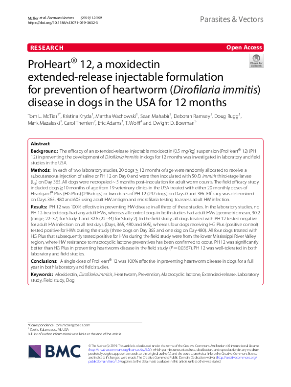 (PDF) ProHeart® 12, a moxidectin extended-release injectable ...