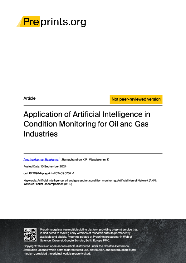(PDF) Application of Artificial Intelligence in Condition Monitoring ...