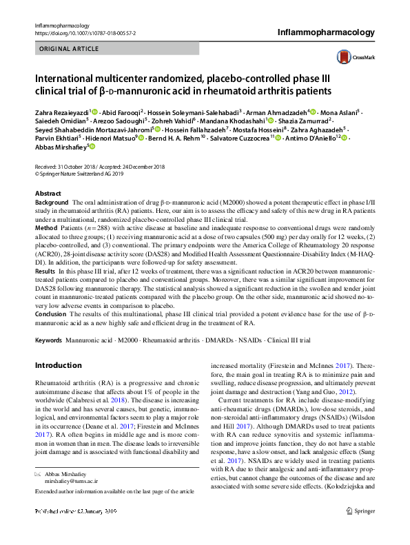 (PDF) International multicenter randomized, placebo-controlled phase ...