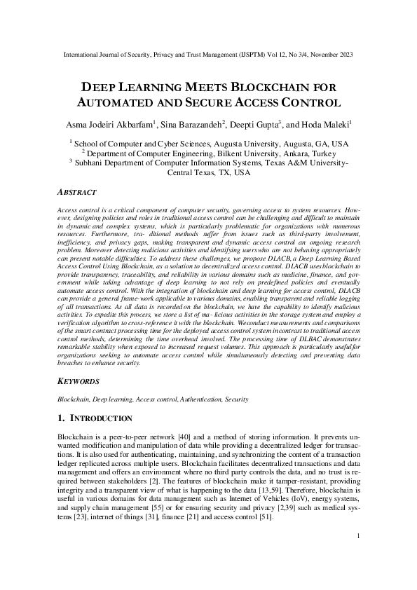 (PDF) Deep Learning meets Blockchain for Automated and Secure Access ...