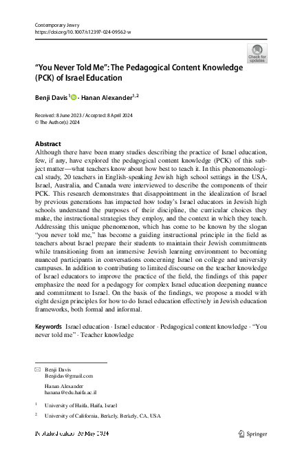 (PDF) “You Never Told Me”: The Pedagogical Content Knowledge (PCK) of ...
