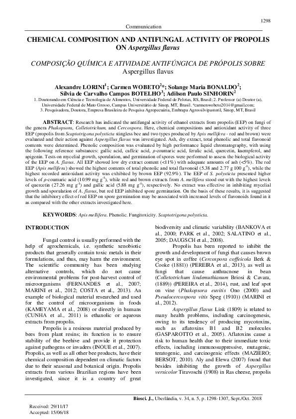 (PDF) Chemical composition and antifungal activity of propolis on ...