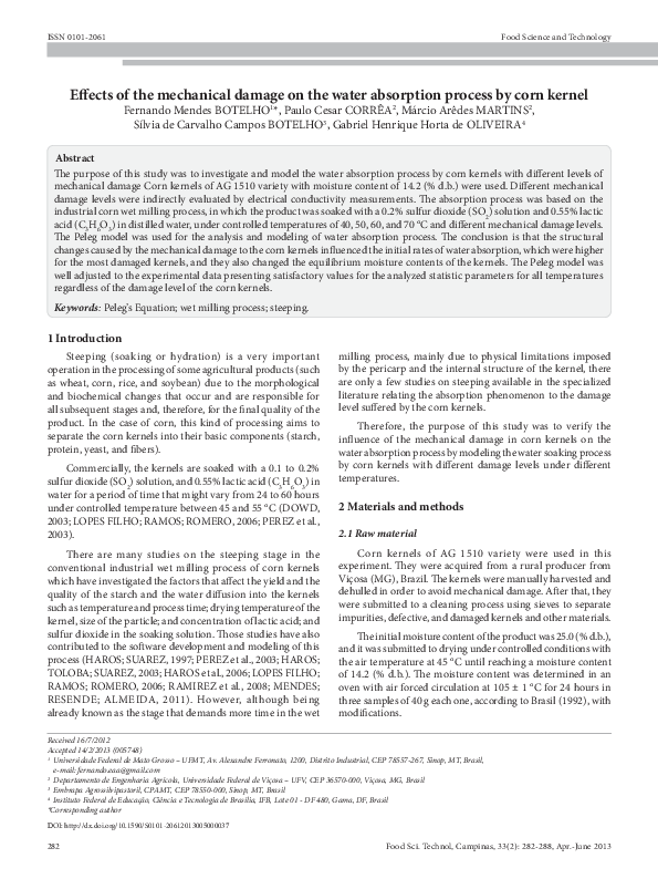 (PDF) Effects of the mechanical damage on the water absorption process ...