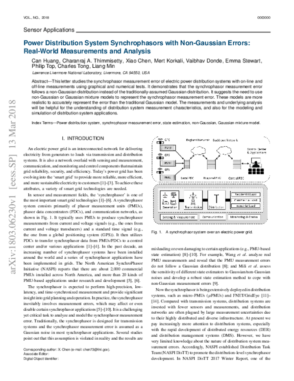 (PDF) Power Distribution System Synchrophasors with Non-Gaussian Errors ...