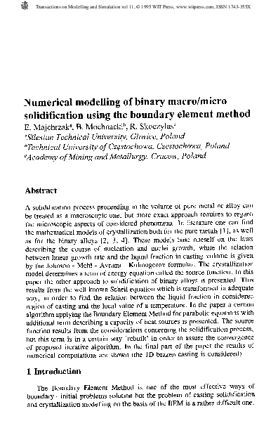 (PDF) Numerical Modelling Of Binary Macro/microSolidification Using The ...
