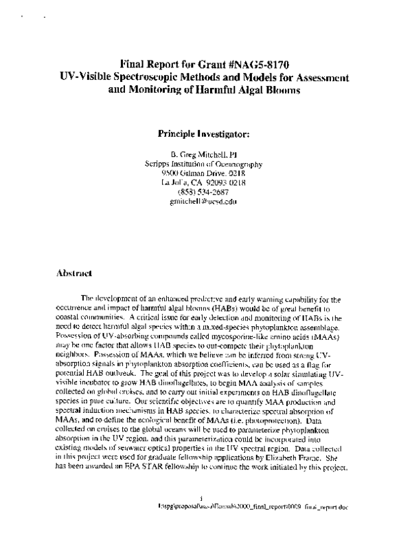 (PDF) UV-Visible Spectroscopic Method and Models for Assessment and ...
