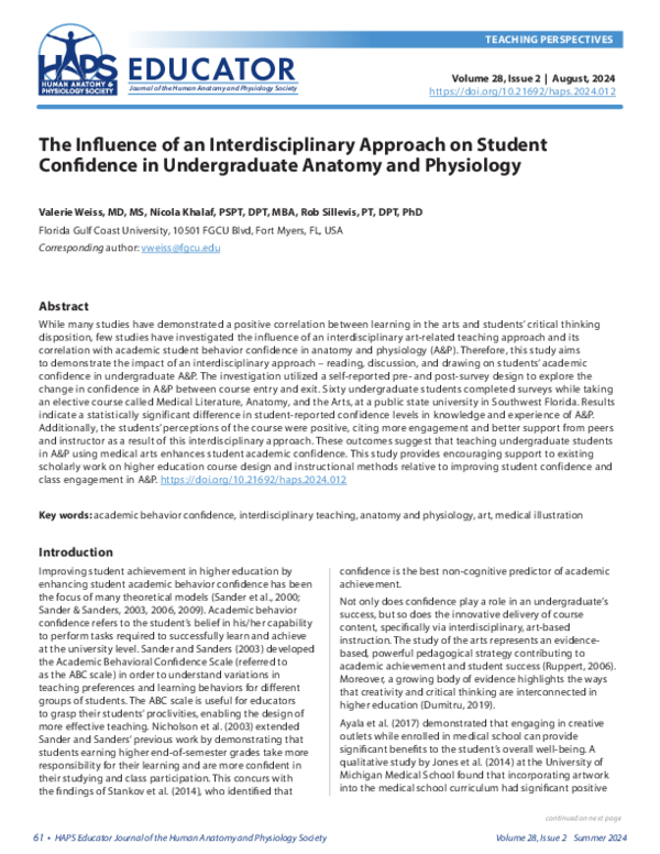 (PDF) The Influence of an Interdisciplinary Approach on Student ...