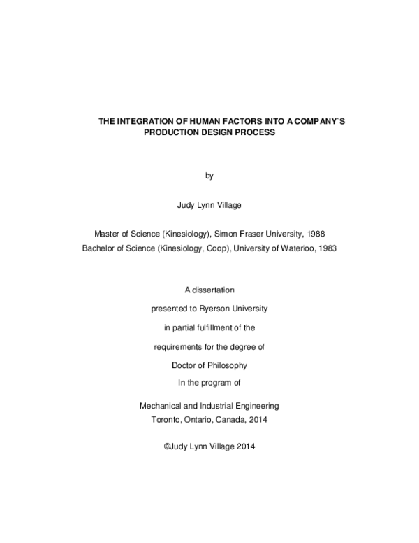 (PDF) The integration of human factors into a company's production ...