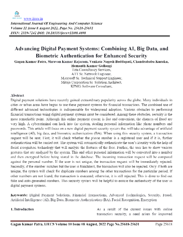 (PDF) View of Advancing Digital Payment Systems Combining AI, Big Data ...