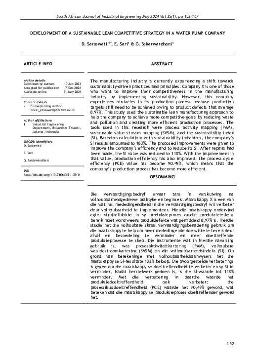 (PDF) Development of a Sustainable Lean Competitive Strategy in a Water ...