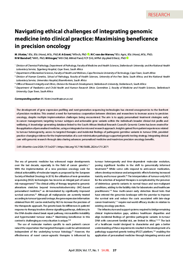 (PDF) Navigating ethical challenges of integrating genomic medicine ...