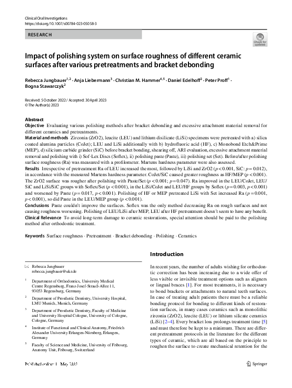 (PDF) Impact of polishing system on surface roughness of different ...