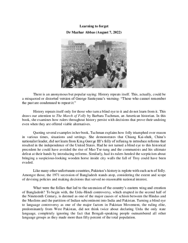 (PDF) Learning to forget
