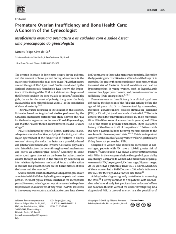 (PDF) Premature Ovarian Insufficiency and Bone Health Care: A Concern ...