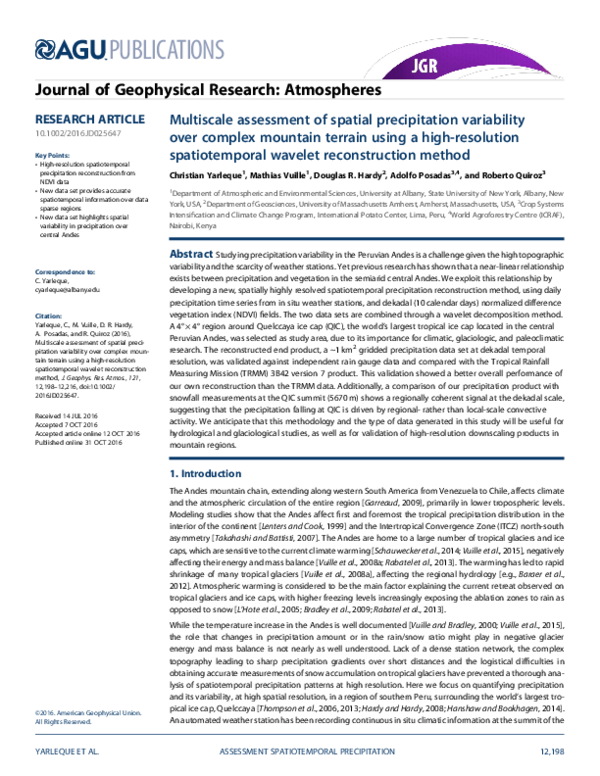 (PDF) Multiscale assessment of spatial precipitation variability over ...