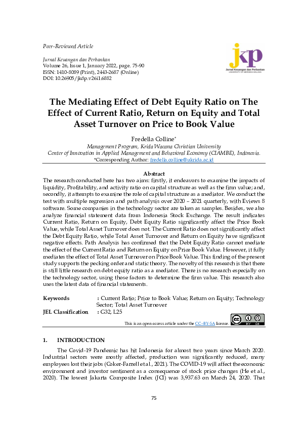 (PDF) The Mediating Effect of Debt Equity Ratio on The Effect of ...