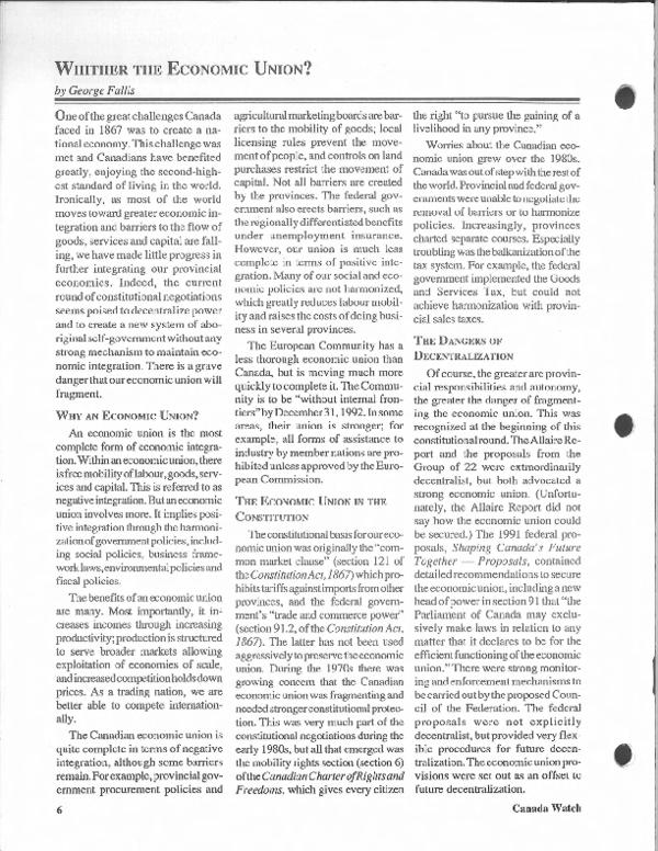 (PDF) Whither the economic union?