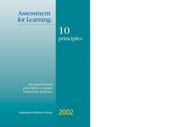(PDF) Assessment for Learning: 10 Principles