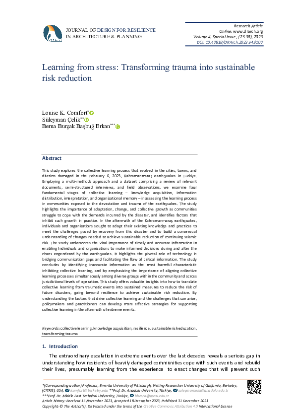 (PDF) Learning from stress: Transforming trauma into sustainable risk ...