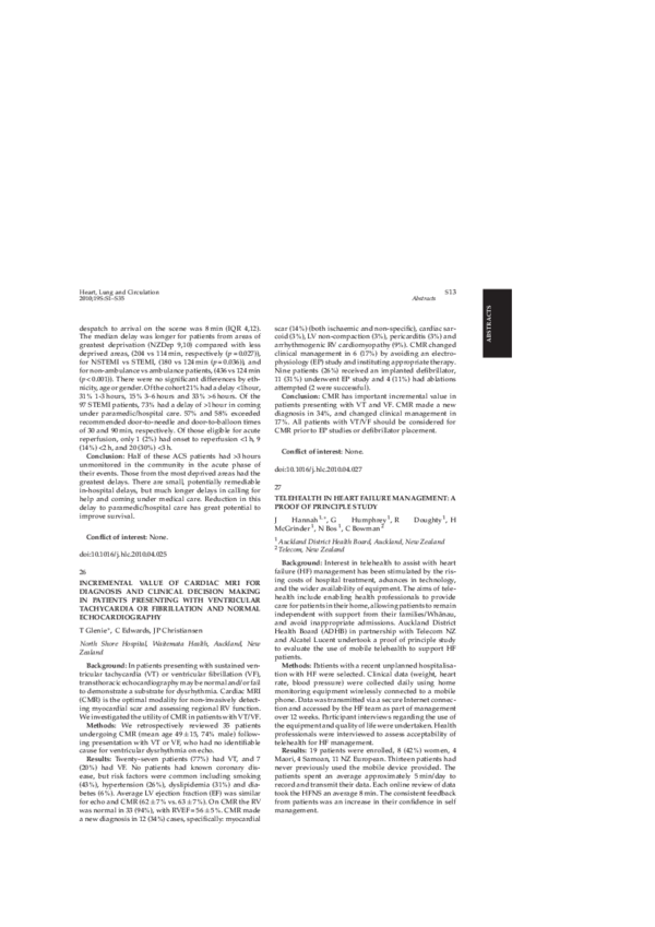 (PDF) Telehealth in Heart Failure Management: A Proof of Principle Study