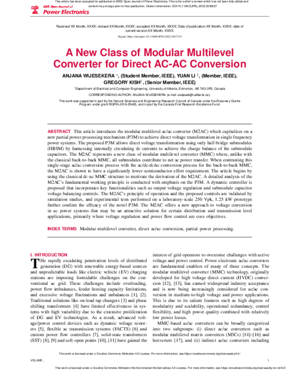 (PDF) A New Class of Modular Multilevel Converter for Direct AC-AC ...