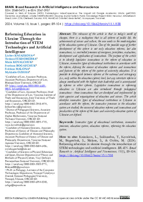 (PDF) Reforming Education in Ukraine Through the Introduction of STEM ...