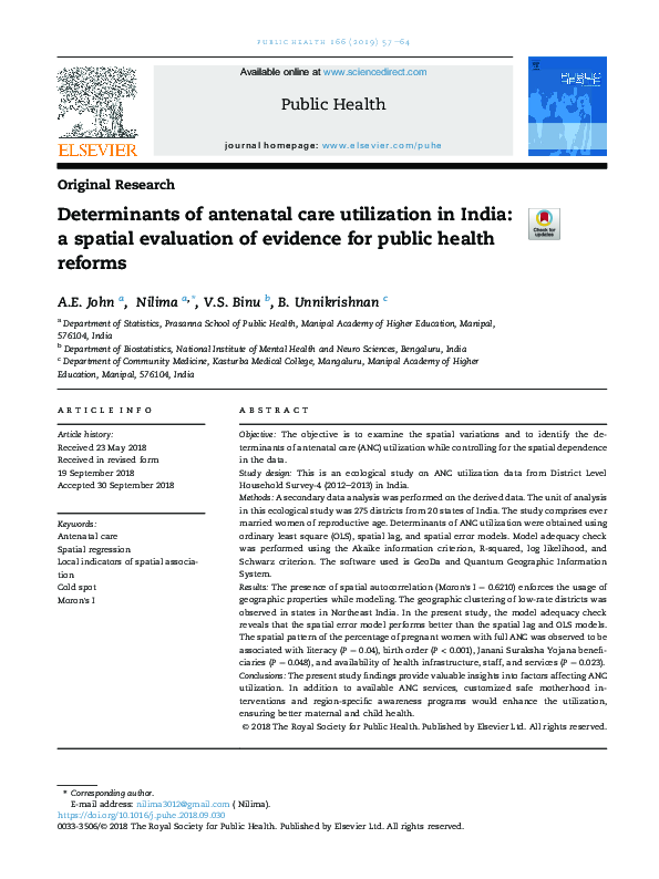 (PDF) Determinants of antenatal care utilization in rural areas of ...