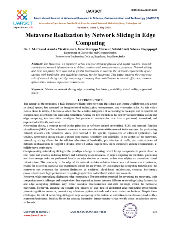 (PDF) Metaverse Realization by Network Slicing in Edge Computing
