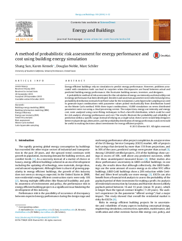 (PDF) A method of probabilistic risk assessment for energy performance ...