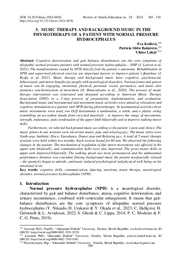 (PDF) Music Therapy and Background Music in the Physiotherapy of a ...